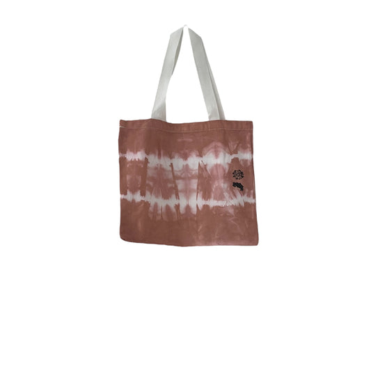 Coral Two Stripes Tote Bag